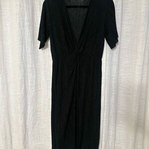 All in Favor Black Midi Dress